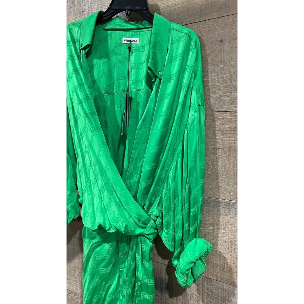 BALENCIAGA Wrap-Front BB-Jacquard Dress Size FR 34/ S - Picture 5 of 12